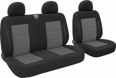 Produktbild von Universal Autositzbezug Sitzbezüge für Bus Transporter 1+2 Sitzbezug Schonbezug in Schwarz/Grau