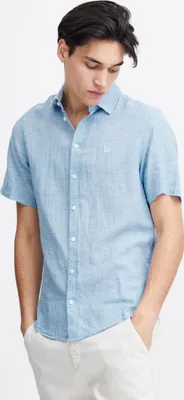 Produktbild von Casual Friday CFAksel Herren Kurzarmhemd Hemd Kentkragen aus Leinenmix Regular fit