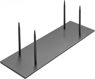 Produktbild von Metallständer in Schwarz mit 4 Pins, Maße 40x13x13cm, Pins 13cm