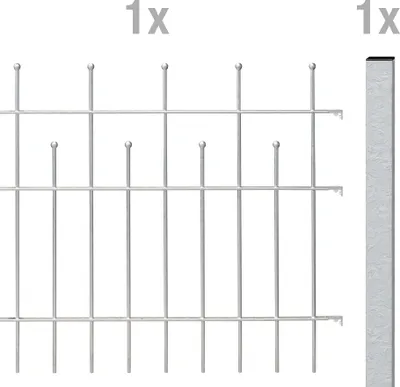 Produktbild von Albers Zaun-Anbauset für Zaunsystem Madrid, Höhe 73,5 cm, Länge 2 m, feuerverzinkt, zum Einbetonieren