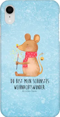 Produktbild von Mr. & Mrs. Panda Iphone XR Handyhülle Maus Weihnachten - Eisblau - Geschenk, Frohe, Weihnachtsmotiv, Weihnachtsgruß, Premium Kunststoff, Weihnachtswunder, Handy Case