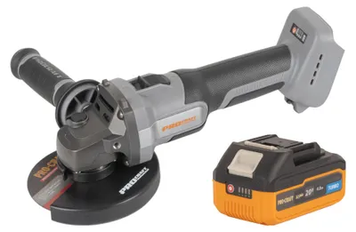 Obrázok produktu pre Akumulátorová uhlová brúska Procraft Industrial AG125Abb 20 V 125 mm bez kefiek + 1x akumulátor 4,0 Ah - bez nabíjačky