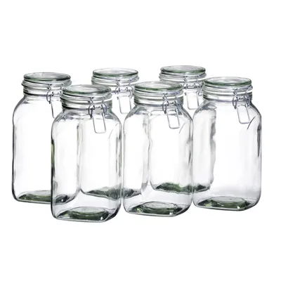 Immagine prodotto di Domestic 925343 Vaso per conserve 'Gothika', vaso per conserve, 2,5 l, con tappo girevole (set di 6)