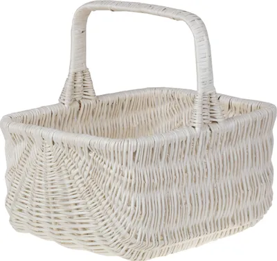 Produktbild von Cremefarbener Einkaufskorb aus Weide, Weidenkorb 42x32 H23 cm