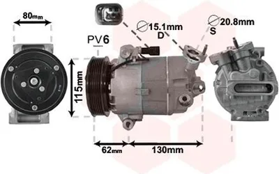 Produktbild von VAN WEZEL 3300K390 Klimaanlage Klimakompressor für NISSAN Qashqai / Qashqai +2 I (J10, NJ10)