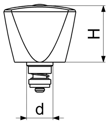 Image de Robinet à clapet anti-retour, 3 voies, poignée rouge, DN10, 3/8", en acier chromé