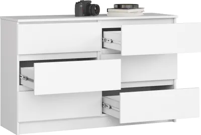 Produktbild von AKORD Furniture Factory OP0LK-1BIA002, Weiß, 6 Schublade(n), Matt, 16 mm, 51 cm, 400 mm