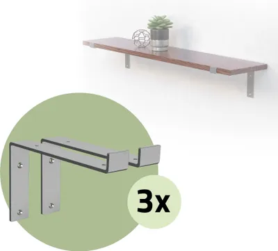 Produktbild von ML-Design 6 Stück Regalträger L-Form, 25x4x14,5 cm, Grau, aus Metall