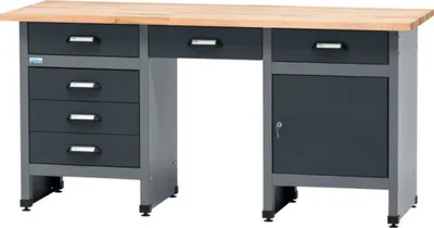 Obrázek produktu pro Pracovní stůl Küpper 1700 x 840 x 600 mm 6 zásuvek 1 dvířka antracit šedá