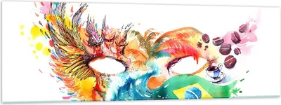 Produktbild von Bilder auf glas - Flagge Karneval Brasilien - 160x50cm - Glasbilder - Wandbilder - Kunstdruck - zum Aufhängen bereit - Wanddekoration aus Glas - Glas Bilder - Wandbild auf Glas - GAB160x50-3036