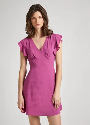 Immagine prodotto di Pepe Jeans, abito corto senza maniche, modello Camila, colore rosa. Taglia: S (piccola). Colore: rosa