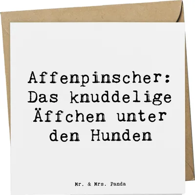 Produktbild von Mr. & Mrs. Panda Grußkarte Spruch Affenpinscher Äffchen - Weiß - Geschenk, intelligenter Hund, Hundeliebhaber, Hunderasse, faltkarte, kleiner, Glückwunschkarte, Hunde