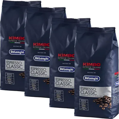 Immagine prodotto di Delonghi Kimbo Classic Espresso Bohnenkaffee 4x1KG Arabica Robusta Crema