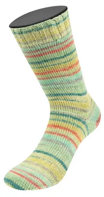 Immagine prodotto di Lana Grossa - Miles and Miles 100g Zucchero 6503 senape, verde scuro, verde chiaro, graulilla, turchese menta, rosso argilla