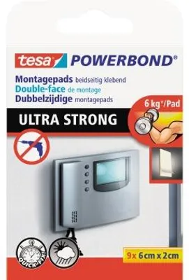 Produktbild von TESA 55790, Montagepad, Weiß, 0,06 m, Innen & Außen, 6 kg, 20 mm