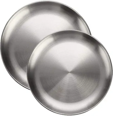 Zdjęcie produktu dla Okrągłe miski ze stali nierdzewnej, 20–23 cm, zestaw 2 sztuk, do grillowania, do ciast
