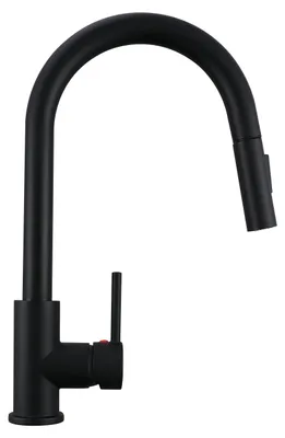 Produktbild von AICA Küchenarmatur mit 2 Strahlarten Ausziehbarer Sprayer Hochwertiger Messingkern Mischbatterie Schwarz Spülhahn