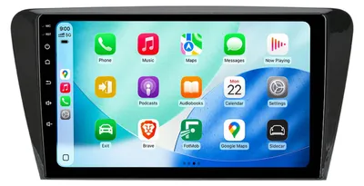 Image de Autoradio Android 10 pouces 32 GB pour Skoda Octavia (2013-2018) avec CarPlay, Android Auto, navigation et Bluetooth