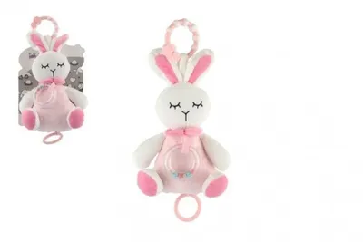 Zdjęcie produktu dla Pozytywka w kształcie królika, różowa, 18 cm (zabawka dla niemowląt)