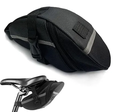 Productafbeelding van Fietstas voor onder het zadel, zwart, 23 x 8,5 x 8 cm