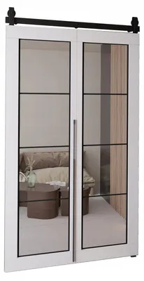 Produktbild von KierMoebel Schiebetür Komplettset QUDIO M5 Weiß 106x205x3,2 cm Wohnzimmer Schiebetür