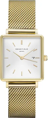 Produktbild von ROSEFIELD Damenuhr  Boxy Mesh Gold eckig QWSG-Q03