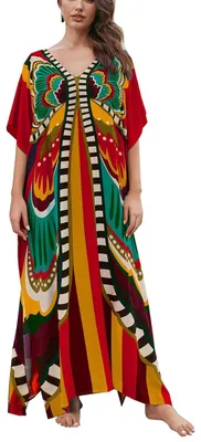 Produktbild von Bohemianischer Kaftan-Kleid für Strand und Zuhause