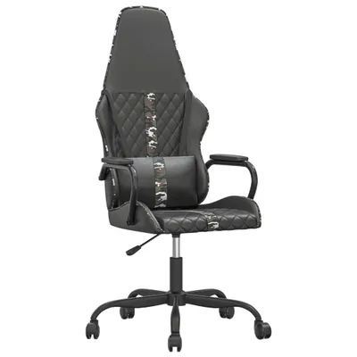 Produktbild von vidaXL Gaming-Stuhl mit Massagefunktion Tarnfarben Schwarz Kunstleder