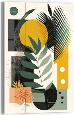 Produktbild von DEQORI Glasbild Echtglas 60x90 cm 'Geometrische Natur' Wandbild Bild modern Deko