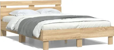 Obrázek produktu pro Maison Exclusive - Rám postele s čelem a LED osvětlením dub sonoma 120 x 190 cm