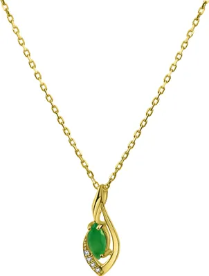 Produktbild von Fascination by Ellen K. Anhänger mit Kette 585/- Gold 42+3cm gelb Smaragd grün 500341678-45-1