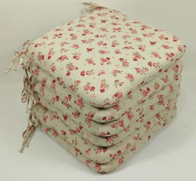 Produktbild von Rattani Sitzkissen Stuhlkissen Billy 40 x 40 cm Mirha Leinen Rose, Set 6