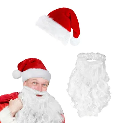 Obrázok produktu pre Omgoods – Súprava Santa Clausa (Peruc, brada a čiapka) na cosplay a oslavy