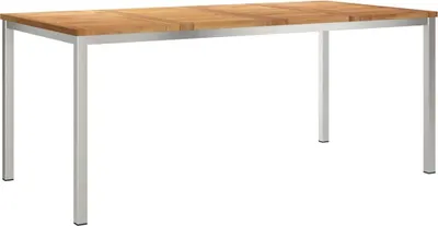 Obrázek produktu pro vidaXL Jídelní stůl 180 x 90 x 75 cm z masivního teakového dřeva a nerezové oceli