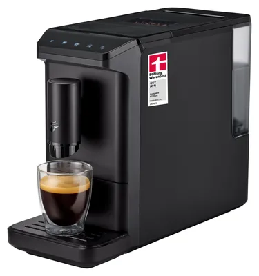Produktbild von Tchibo Kaffeevollautomat Esperto mini, Schwarz, nur 16 cm breit Zubereitung von Espresso, Caffè Crema und Caffè XL, 1,1 l Wassertank, einfache Reinigung