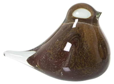 Vogelfigur aus Glas, Sandfarben, 11,5 x 7 x 7,5 cm