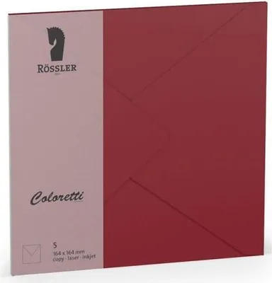 Zdjęcie produktu dla Duża kwadratowa koperta colouretti 5 szt. bordowo-czerwona