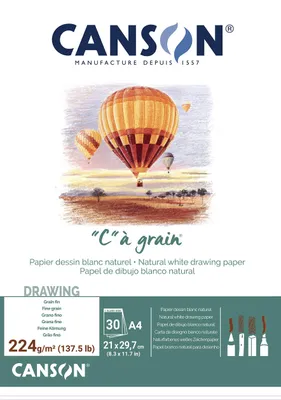 Produktbild von Canson 400060600 C a grain Zeichenpapier, A4, naturweiß