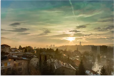 Produktbild von MuchoWow® Poster Skyline der bosnischen Stadt Sarajewo 60x40 cm - Schlafzimmerdekoration