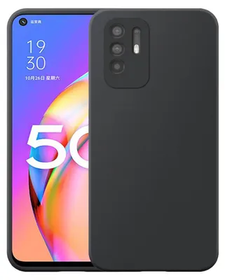 Produktbild von Geeignet für Oppo A94 5G Phone Case Schwarz Flexible Silikon TPU Case - Flexible Back Cover Case Silikon TPU - Schwarz - Smartphonics
