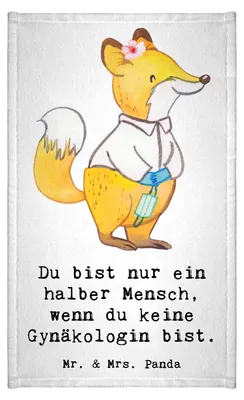 Produktbild von Mr. & Mrs. Panda Handtuch Gynäkologin Herz - Weiß - Geschenk, Gästehandtuch 30x50, Kleines, Beruf, Witzig, Frauenarzt nach Geburt, Frotteetuch, Klein, Spruch, Lustig