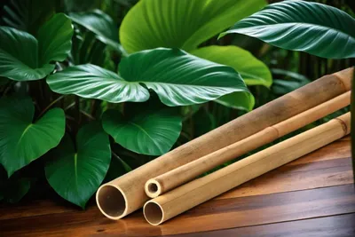 Productafbeelding van Bamboestokken - Decoratie stokken - Privacy creëren - Natuurlijk materiaal - 200 cm lengte - Naturel