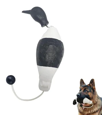 Produktbild von Apportierdummy Ente für Hundetraining, Wasserspielzeug, EVA, Schwarz/Weiß