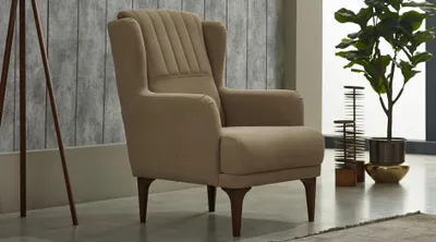 Produktbild von Sessel Polstersessel Einsitzer Stoff Sitzer Moderne Beige Wohnzimmer