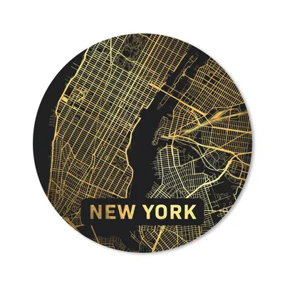 Produktbild von MuchoWow® Mauspad Mousepad New York - Karte - Gold 30x30 cm - Mousepads - Maus Mat - Pad - Mausunterlage - Tischunterlage - Schreibtischmatten