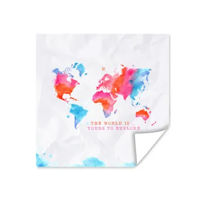 Produktbild von MuchoWow® Poster Karte - Aquarell - Sprichwörter 50x50 cm - Wohnzimmerdekoration