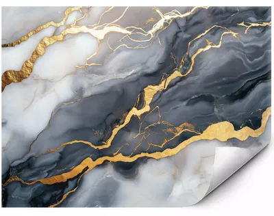 Produktbild von Selbstklebende Fototapete Dunkler Marmor mit goldenen Adern für elegante Interieurs 250x175 cm