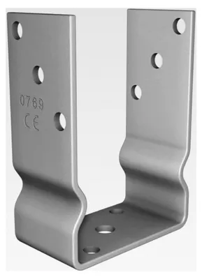 Produktbild von U-Pfostenträger 161 mm mit ausgeprägter Balkenauflage, feuerverzinkt