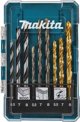 Image de Set de forets métal / maçonnerie / bois MAKITA D-71978 Kit de perçage 9 pièces