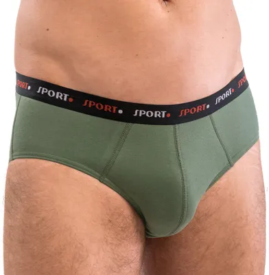 Produktbild von HERMKO 8310 Herren Slip aus Baumwolle / Elasthan, Größe:D 6 = EU L, Farbe:olive